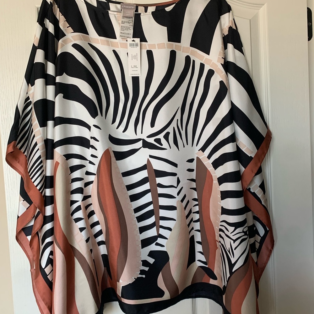 Chico’s Zebra Poncho